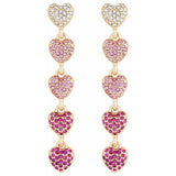Lipsy rose gold plated micro pave pink drop earrings, UK version
