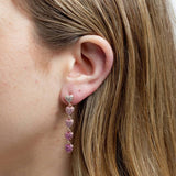 Lipsy rose gold plated micro pave pink drop earrings, UK version