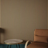 Kraus acoustic wood veneer wall panel Medium Oak 2.4m - British product