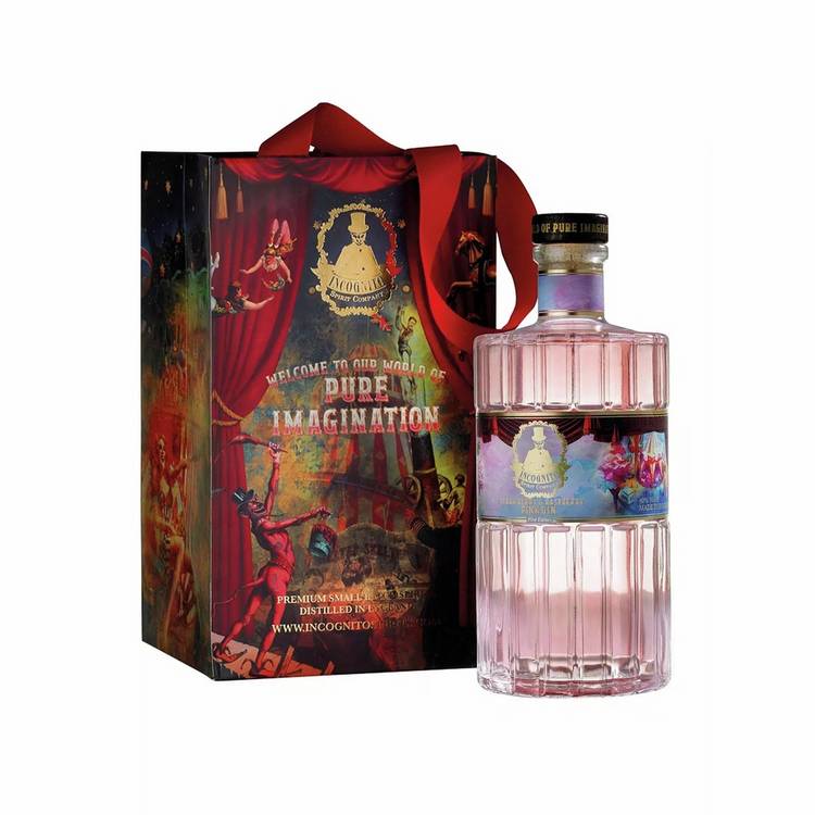 Incognito Strawberry Raspberry Gin Gift Set 70cl, imported from the UK