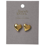 Liars & Lovers gold-tone heart stud earrings, UK version