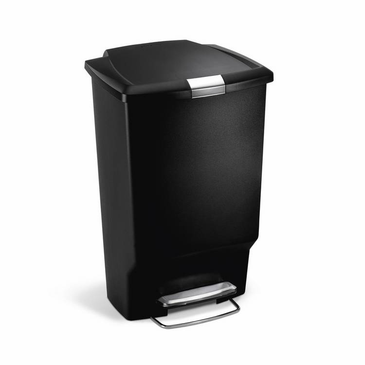 Simplehuman plastic pedal bin 45 litre black (British brand)
