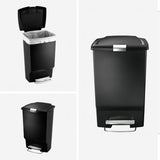 Simplehuman plastic pedal bin 45 litre black (British brand)