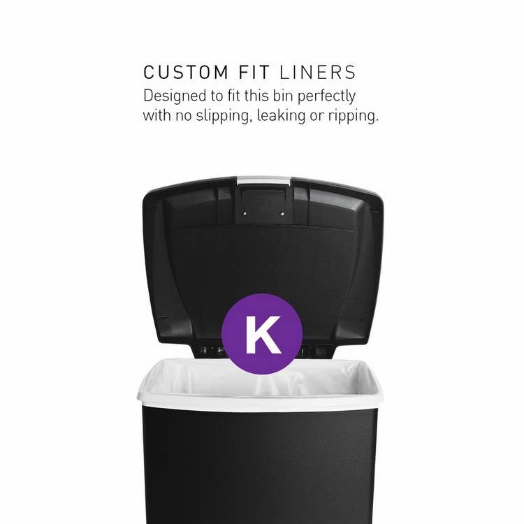 Simplehuman plastic pedal bin 45 litre black (British brand)