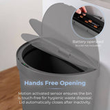 Tower curved sensor bin 50L grey, imported from the UK