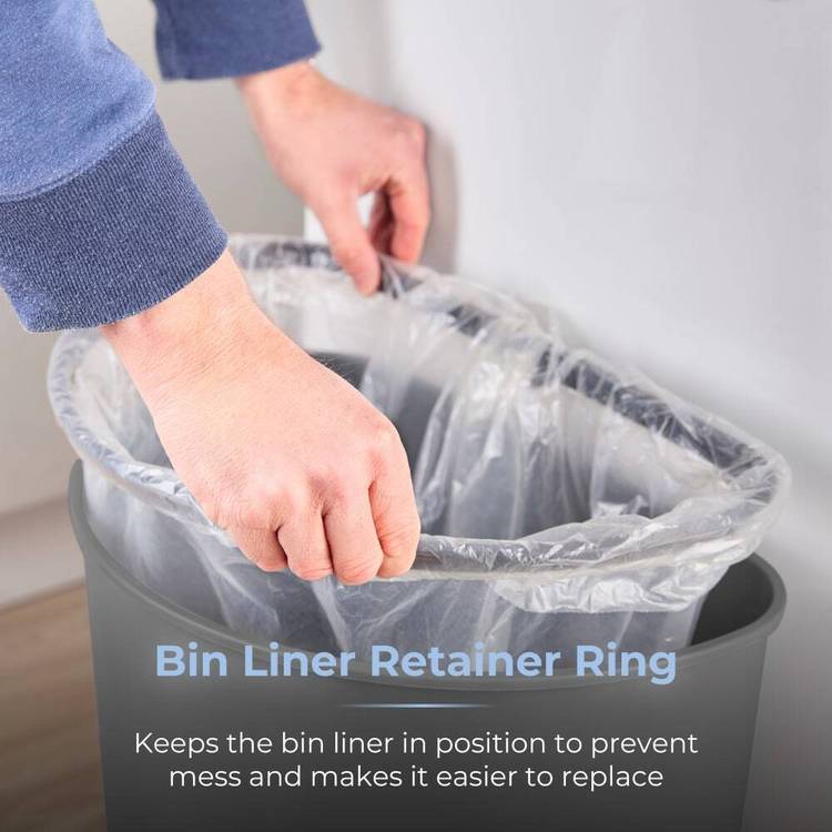 Tower curved sensor bin 50L grey, imported from the UK