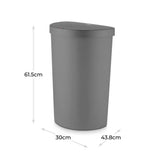 Tower curved sensor bin 50L grey, imported from the UK