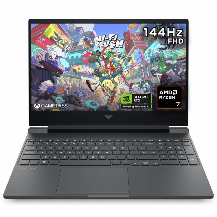 HP Victus 15.6-inch gaming laptop with AMD Ryzen 7 and RTX 4050 - British product