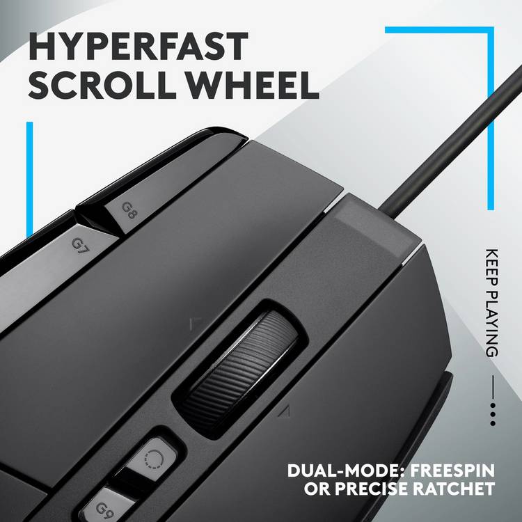 Logitech G502 X wired gaming mouse, imported from the UK