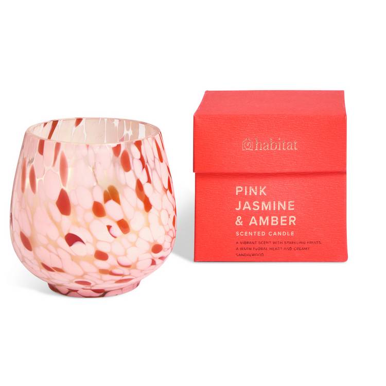 Habitat confetti glass candle Pink Jasmine & Amber, imported from the UK