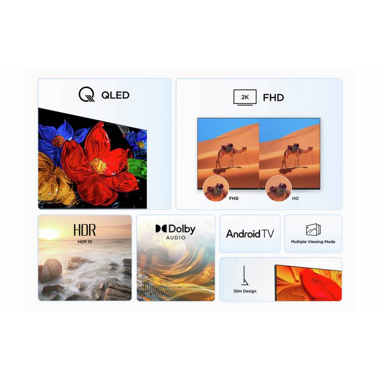 TCL 50-inch QLED Full HD TV 50S5K-UK, imported from the UK