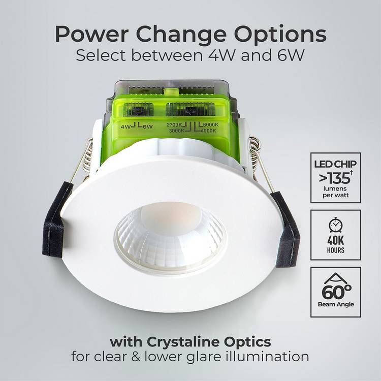 Luceco Ftype MK2 fire rated LED downlight - British product