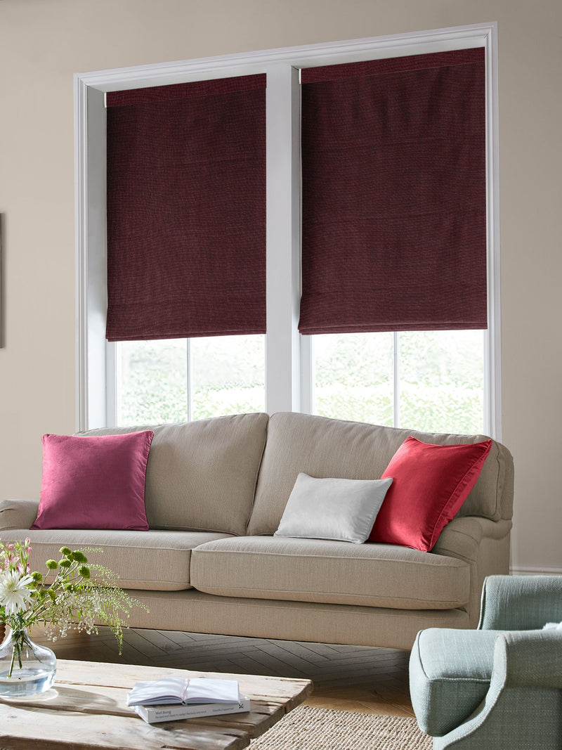 Laura Ashley Swanson red burgundy Roman blind (British brand)