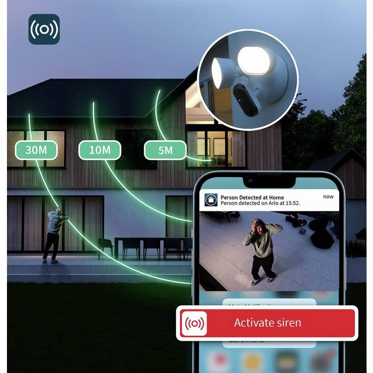 Arlo 2K wired floodlight security camera pack of 2 - British product