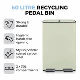 Tower twin compartment recycling bin 60L, imported from the UK