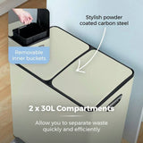 Tower twin compartment recycling bin 60L, imported from the UK