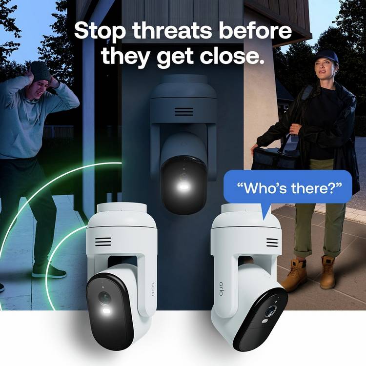Arlo Essential PTZ 2K outdoor security camera 2-pack (British brand)