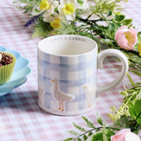 Argos Argos Home Light Blue Gingham Check Geese Ceramic Mug 300ml- Buy online at McGrocer