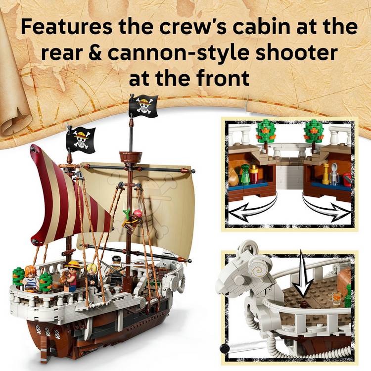 LEGO One Piece Going Merry Pirate Ship building set 1376 pieces - British product