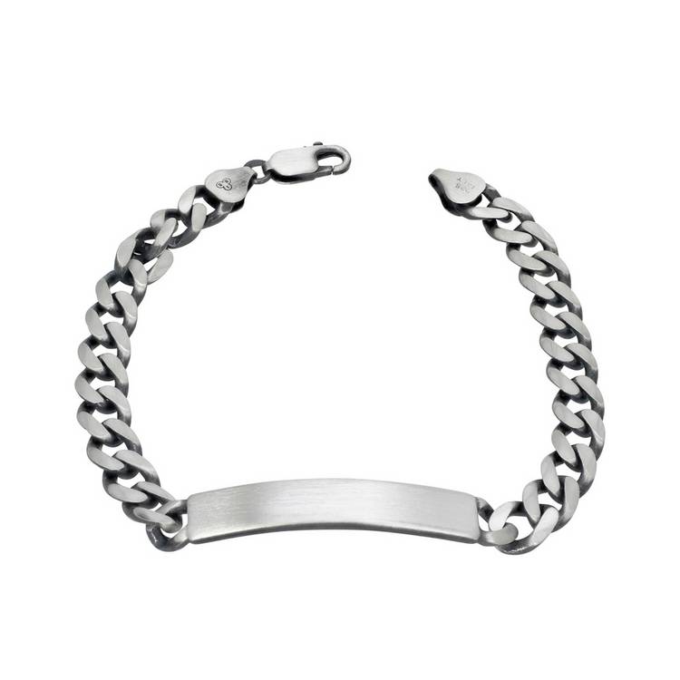 Revere oxidised sterling silver personalised bracelet, British brand