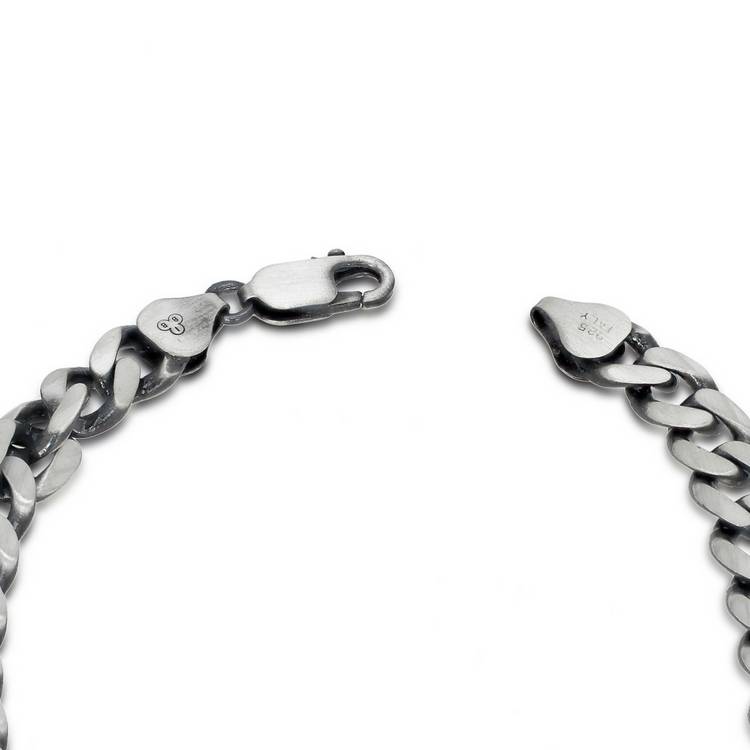Revere oxidised sterling silver personalised bracelet, British brand