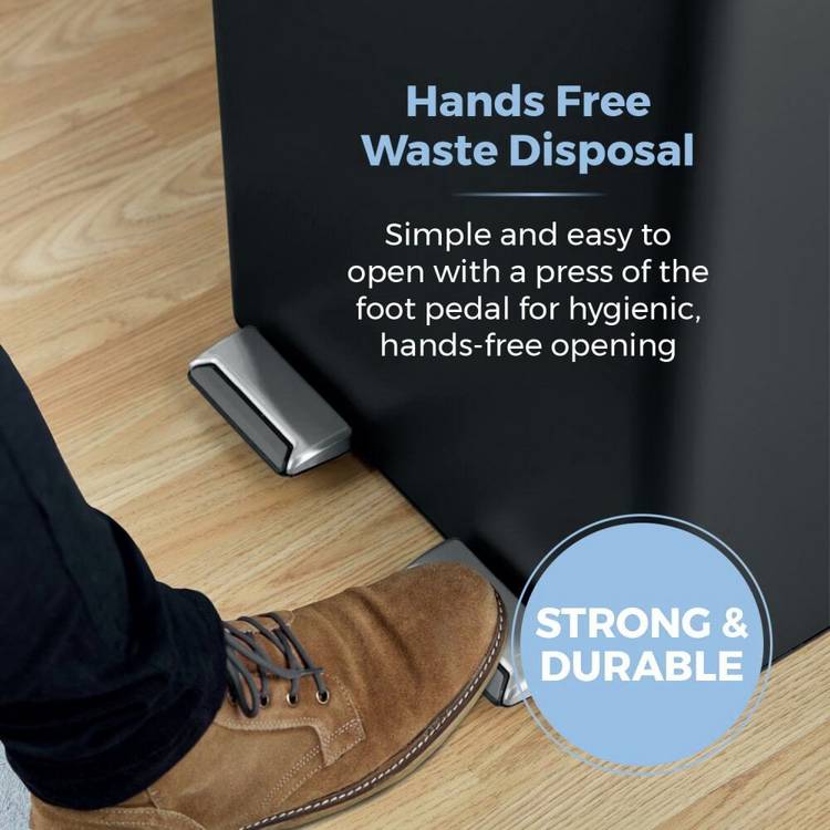 Tower 60L twin compartment recycling pedal bin - British product