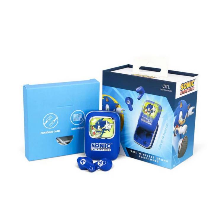 OTL Technologies Sonic themed TWS earphones with sliding case (British brand)