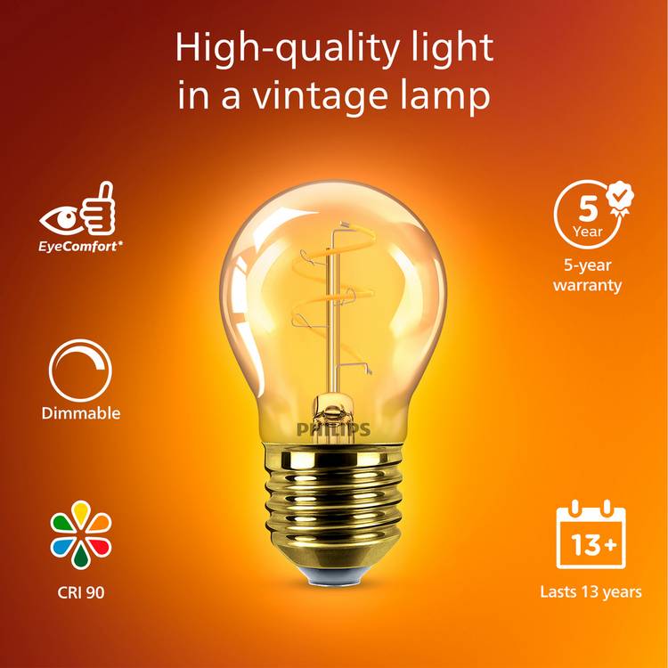 Philips 15W LED vintage filament bulb, UK version