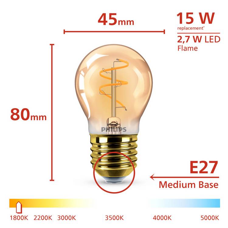 Philips 15W LED vintage filament bulb, UK version