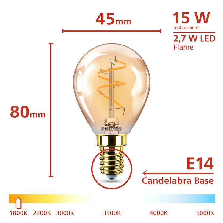 Philips light bulb 15W LED E14 - British product