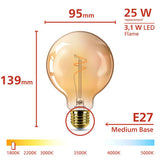 Philips 25W LED E27 bulb with vintage filament, imported from the UK