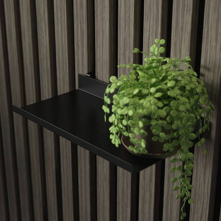Kraus wall panel shelf black 10cm (British brand)