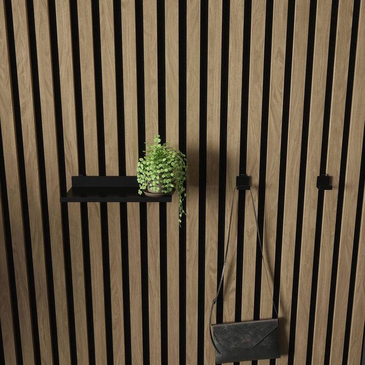 Kraus wall panel shelf black 10cm (British brand)