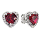Revere heart cubic zirconia stud earrings, UK version
