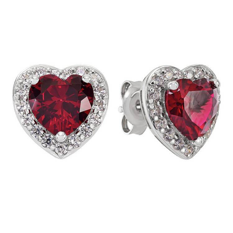 Revere heart cubic zirconia stud earrings, UK version