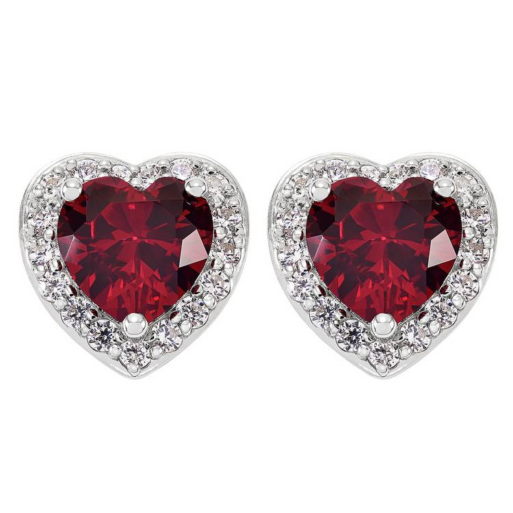 Revere heart cubic zirconia stud earrings, UK version