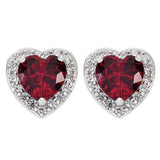 Revere heart cubic zirconia stud earrings, UK version