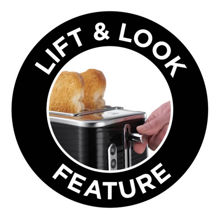 Russell Hobbs Inspire 2-slice toaster, black - British product