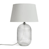 Argos Home ribbed glass table lamp 36cm white shade, UK version