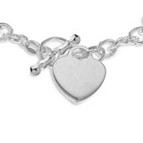 Revere sterling silver heart pendant bracelet 19cm, imported from the UK