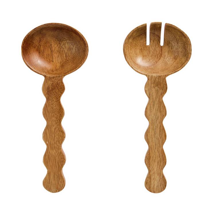 Habitat wooden salad servers fork and spoon set (British brand)