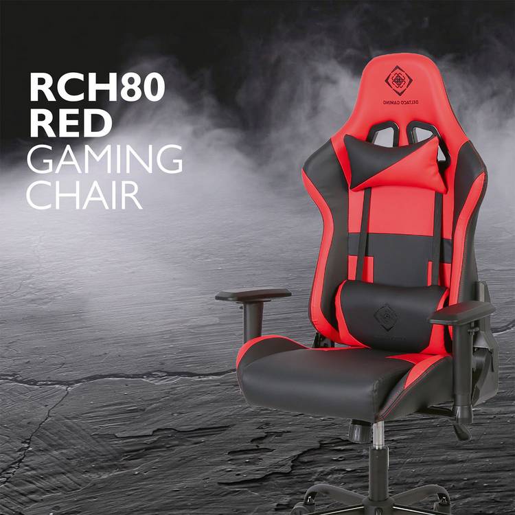 Deltaco DC210 faux leather gaming chair black red, UK version