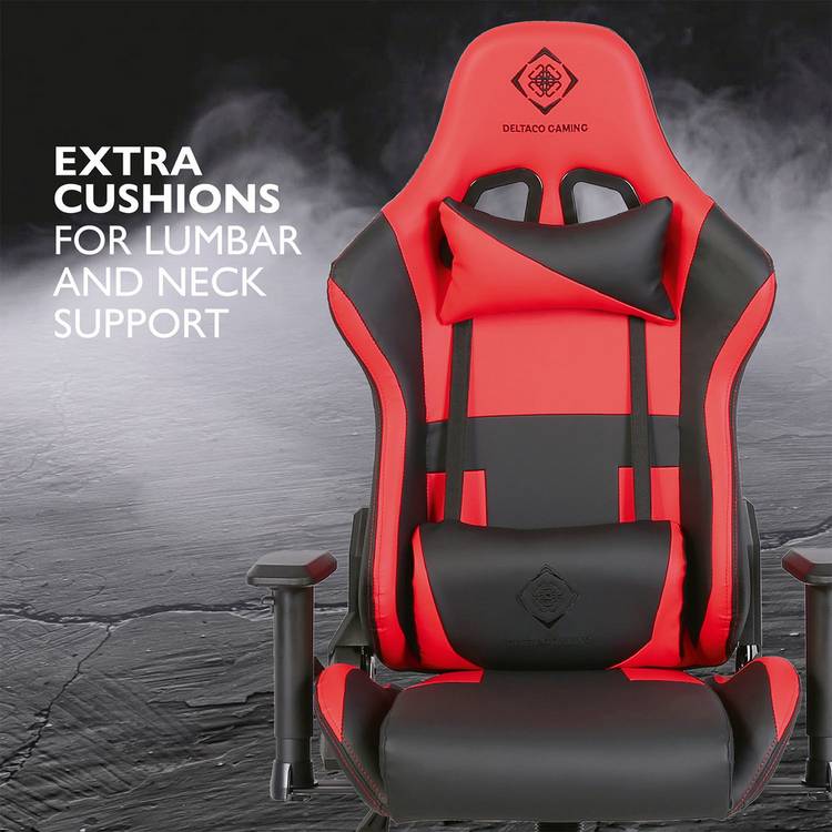 Deltaco DC210 faux leather gaming chair black red, UK version