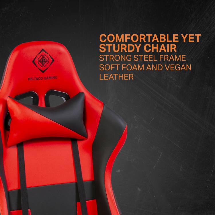 Deltaco DC210 faux leather gaming chair black red, UK version