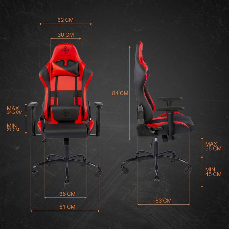 Deltaco DC210 faux leather gaming chair black red, UK version