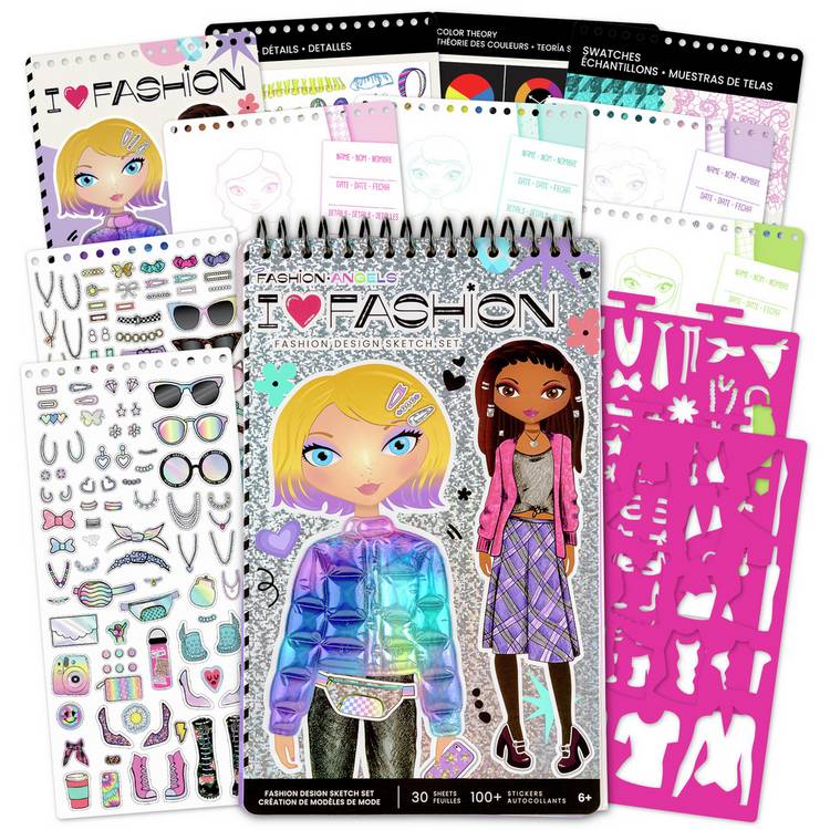 Fashion Angels sketch set with model outlines and stickers - British product