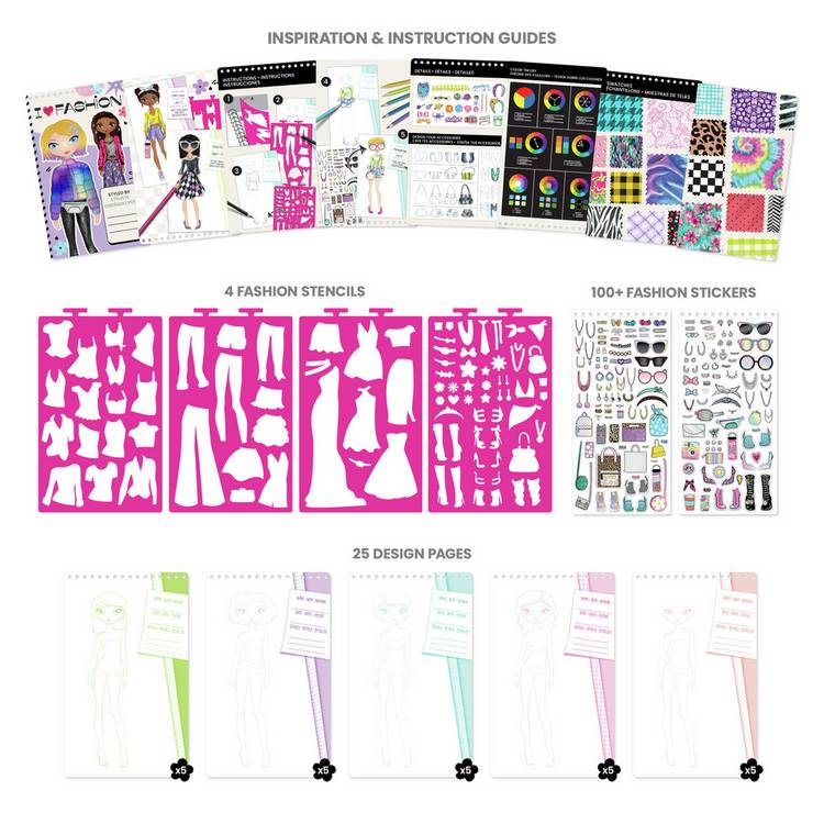 Fashion Angels sketch set with model outlines and stickers - British product