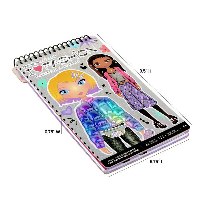 Fashion Angels sketch set with model outlines and stickers - British product