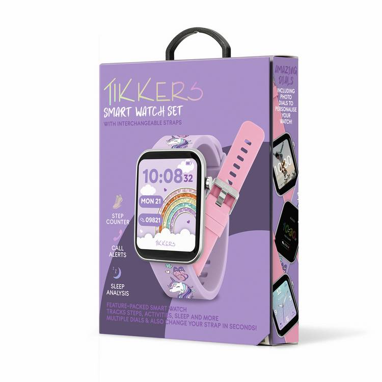 Tikkers kids smart watch purple series 13, imported from the UK
