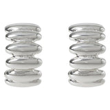 Liars & Lovers silver tone ridged huggie hoop earrings - British product